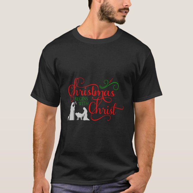 Camiseta Los navidades comienzan con Cristo (Anverso)
