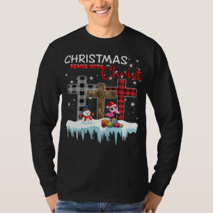 Camiseta Los navidades comienzan con Cristo Ama Flamingo