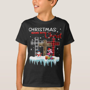 Camiseta Los navidades comienzan con Cristo Ama Flamingo