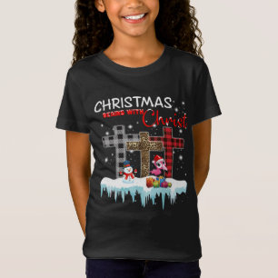 Camiseta Los navidades comienzan con Cristo Ama Flamingo