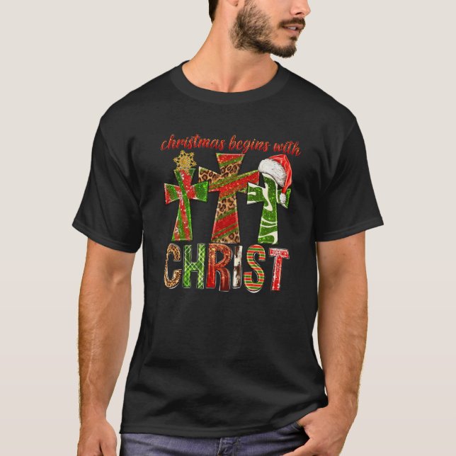 Camiseta Los navidades comienzan con la Navidad cristiana e (Anverso)