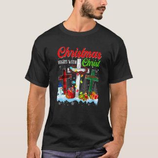 Camiseta Los navidades comienzan con la Navidad cristiana e