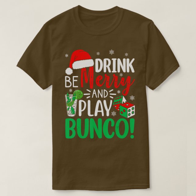 Camiseta Los Navidades de Bunco beben merry juegan a los de (Diseño del anverso)