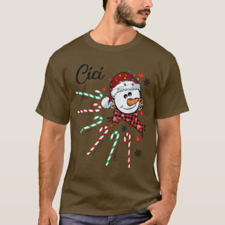 Camiseta Los Navidades de Candy Cane de Cici Snowman navide