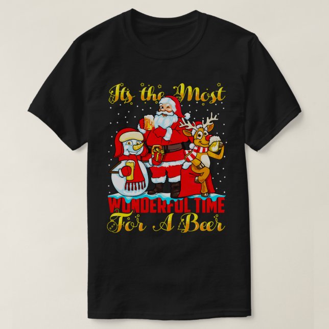 Camiseta Los Navidades De Cerveza Merry Beermas Es El Más M (Diseño del anverso)