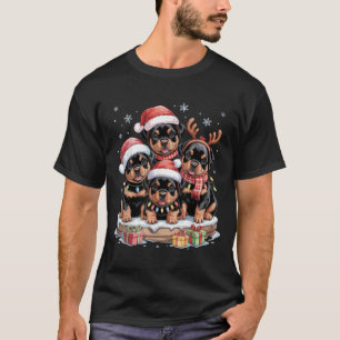 Camiseta Los Navidades de Cute Rottweiler cachorran a los a