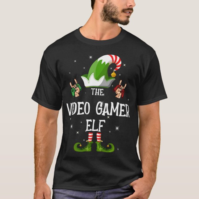 Camiseta Los Navidades de la familia Elf de los videojugado (Anverso)
