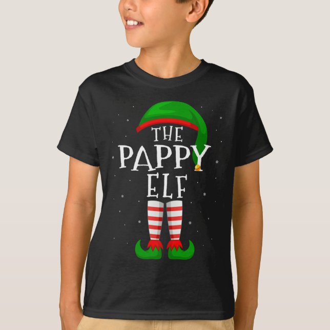 Camiseta Los Navidades de la familia Pappy Elf, graciosos y (Anverso)