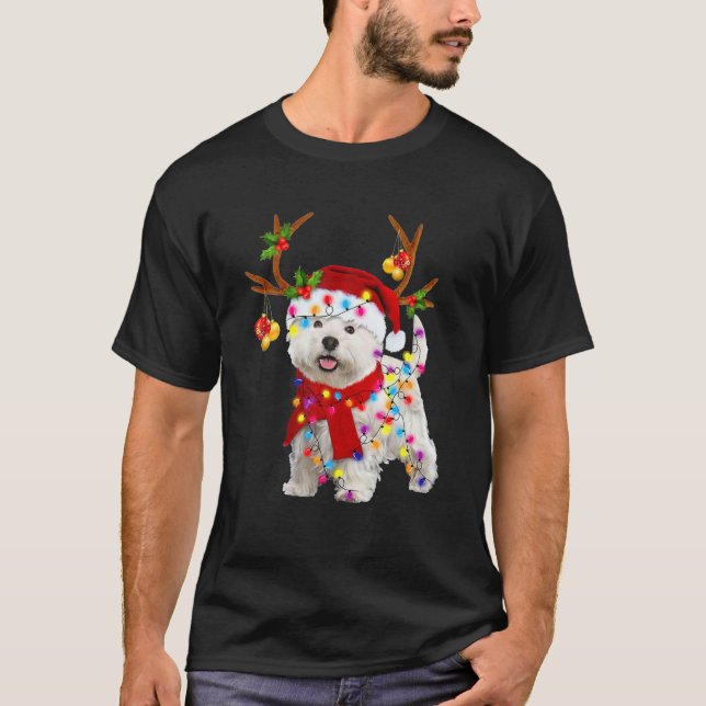 Camiseta Los Navidades de los renos de Bichon Frise Dog son (Anverso)