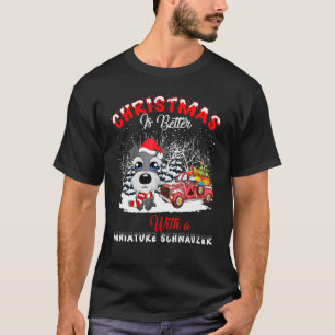 Camiseta Los Navidades de perro en la miniatura Schnauzer s