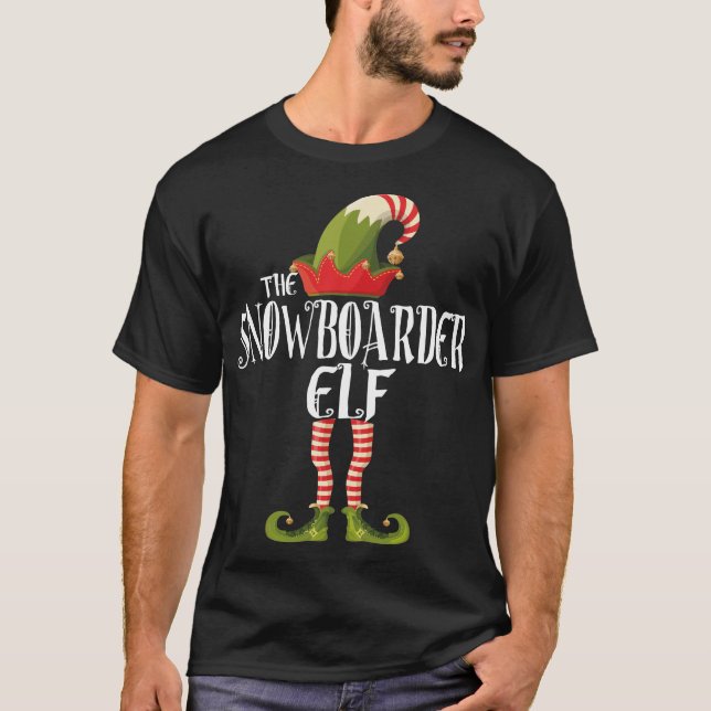 Camiseta los navidades del elf de la familia snowboarder el (Anverso)