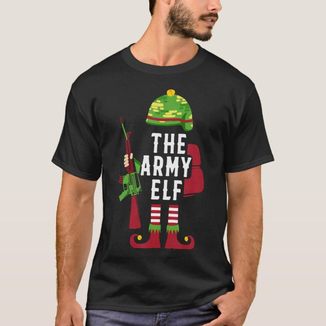 Camiseta Los Navidades Del Elf Del Ejército Regalos Para So (Anverso)