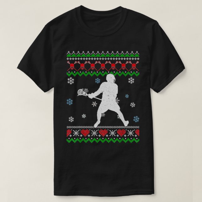 Camiseta Los Navidades feos de Lacrosse Pajama dan a los am (Diseño del anverso)