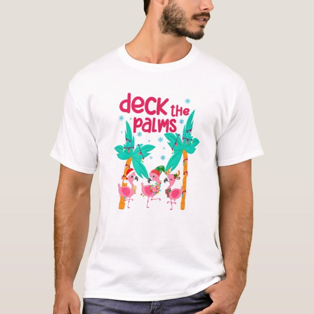 Camiseta Los Navidades Flamingo Beach Hawaii Tropical Deck  (Anverso)