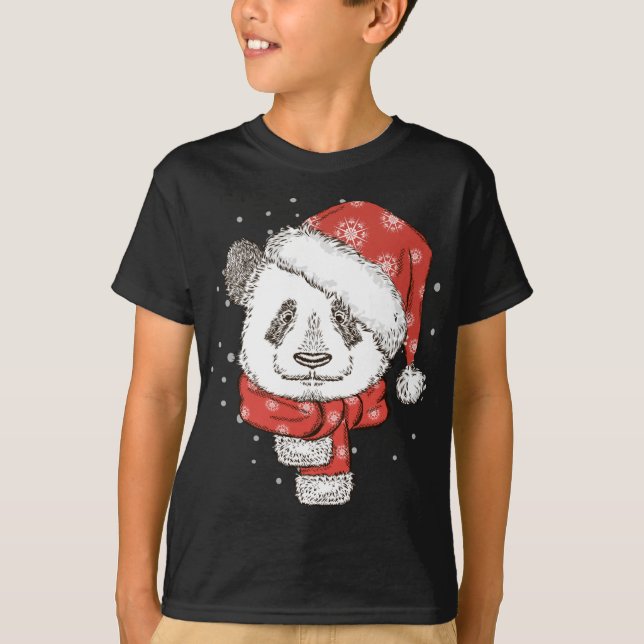 Camiseta Los Navidades Gorras del Cute Panda Santa Panda Be (Anverso)