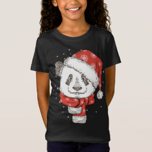 Camiseta Los Navidades Gorras del Cute Panda Santa Panda Be