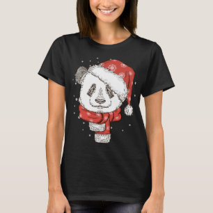 Camiseta Los Navidades Gorras del Cute Panda Santa Panda Be