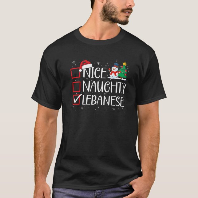 Camiseta Los Navidades libaneses son graciosos, Santa Hat X (Anverso)