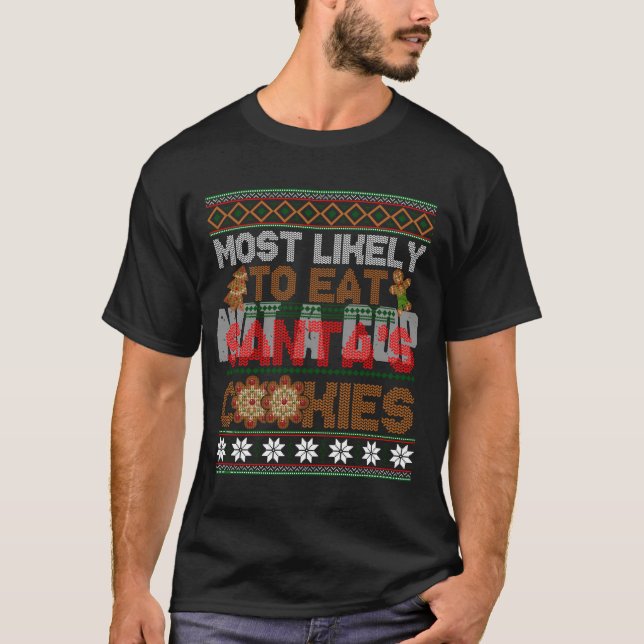 Camiseta Los navidades Más Probables De Comer El Regalo De  (Anverso)
