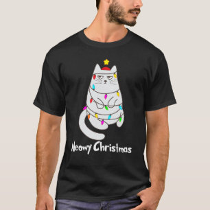 Camiseta Los Navidades Meowy Feliz Gato de Navidad y Gatito