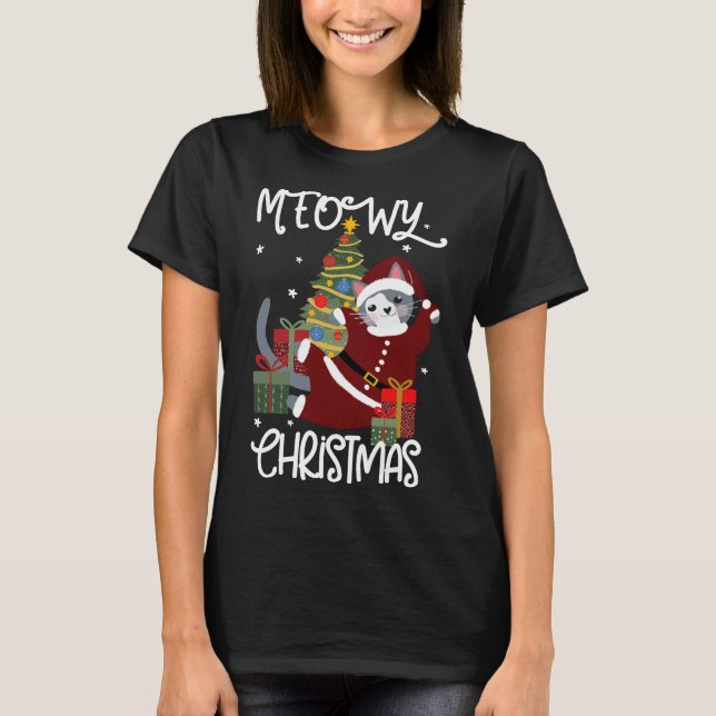Camiseta Los Navidades Meowy se burlan del amante del gato (Anverso)
