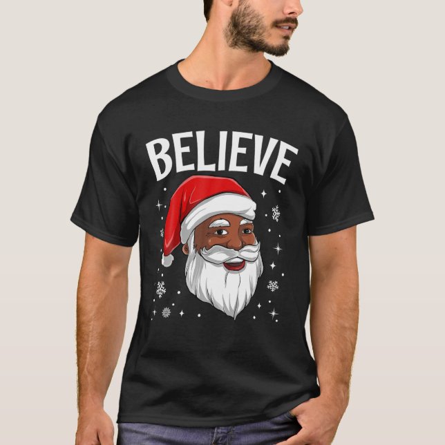 Camiseta Los Navidades negros de Santa Claus de Estados Uni (Anverso)