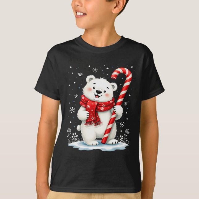 Camiseta Los Navidades polares llevan a los niños con caram (Anverso)