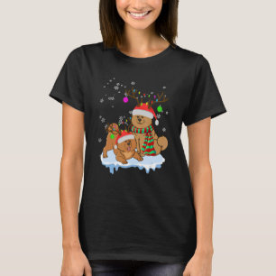 Camiseta Los Navidades se burlan de Chow Santa Hats Reindee