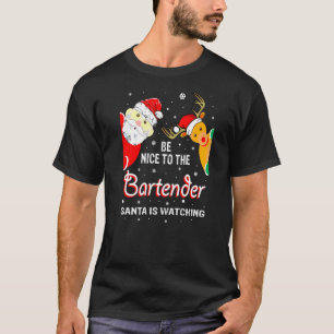 Camiseta Los navidades Serán Agradables Con El Barman Santa