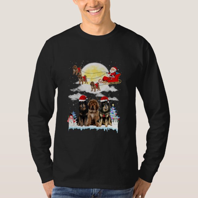 Camiseta Los Navidades tibetanos Mastiff Dog Santa Sleigh s (Anverso)