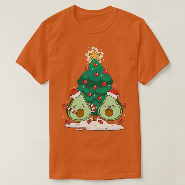 Camiseta Los Navidades verdes adoran aguacate y la hoguera  (Diseño del anverso)