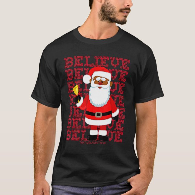 Camiseta Los negros creen que Santa Claus Navidades afroame (Anverso)