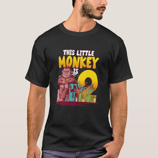 Camiseta Los niños 2º Safari de los Monos de Cumpleaños est (Anverso)