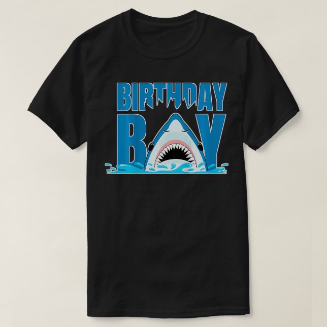 Camiseta Los niños Blue Shark Birthday Party Shark Bite Cum (Diseño del anverso)
