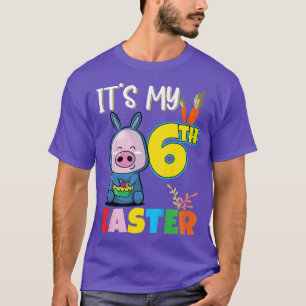 Camiseta Los niños cazan huevos de Pascua 6 cumpleaños