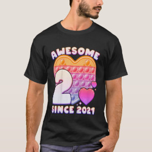 Camiseta Los niños Chica 2.º cumpleaños increíble desde 202