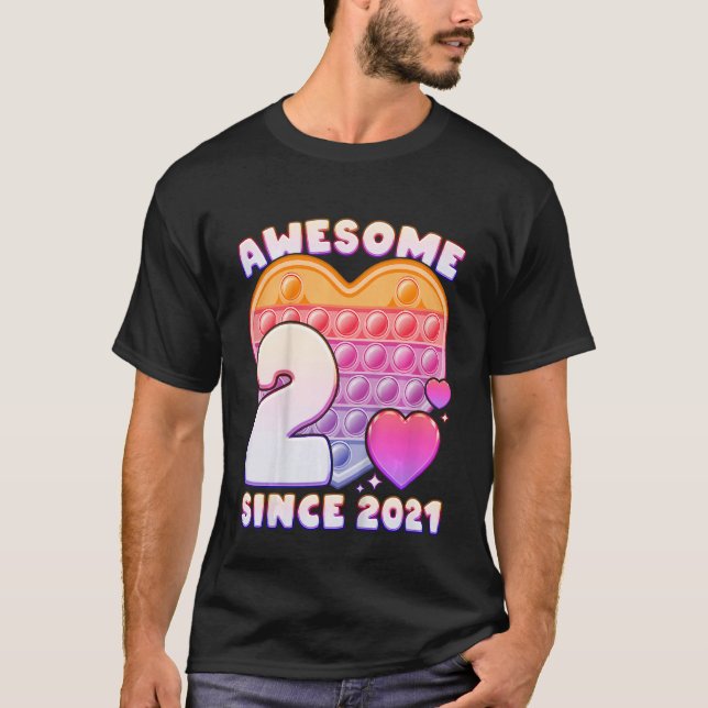 Camiseta Los niños Chica 2.º cumpleaños increíble desde 202 (Anverso)