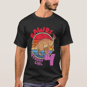 Camiseta ¡Los niños Chica del cuarto cumpleaños, yo soy Raw