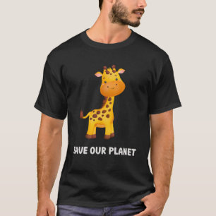 Camiseta Los Niños Cuidados Y Adorables Giraffe Para Los Ni