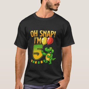 Camiseta Los Niños Cumplen 5 Años "¡Oh Snap!" Croc divertid