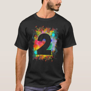 Camiseta Los niños de 2º cumpleaños pintan salpicaduras sal