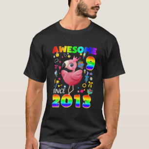 Camiseta Los niños de 9 años adoran el flamenco lindo desde