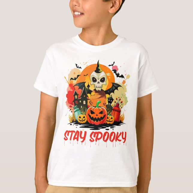Camiseta Los niños de Halloween permanecen asustados (Anverso)
