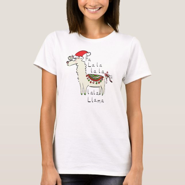 Camiseta Los niños de los Navidades de Llama son graciosos (Anverso)