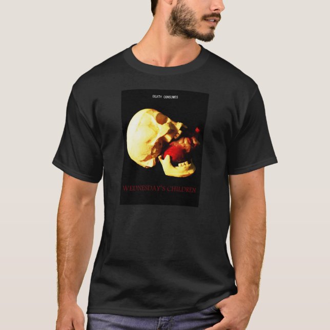 Camiseta Los niños de miércoles - cráneo y corazón (Anverso)