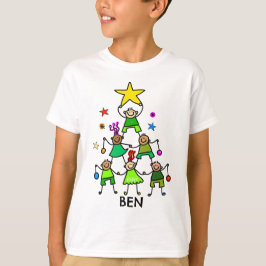 Camiseta Los niños del árbol de Navidad personalizados ador