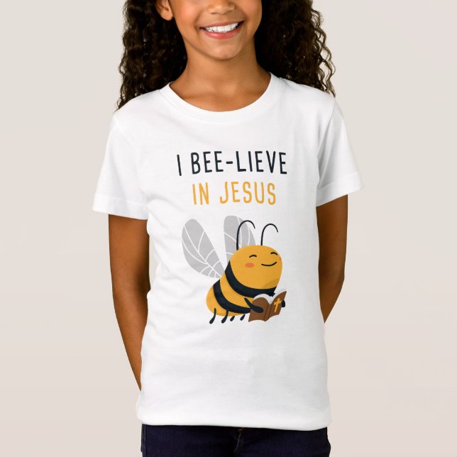 Camiseta Los niños del Evangelio Cristiano Cute Bee: Yo soy (Anverso)
