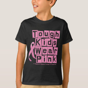 Camiseta Los niños duros del cáncer de pecho llevan rosa