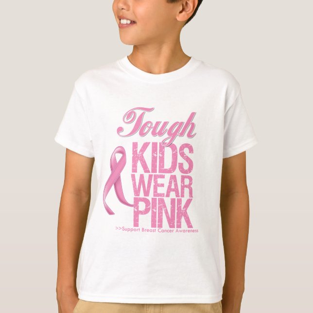 Camiseta Los niños duros llevan al cáncer de pecho fresco (Anverso)
