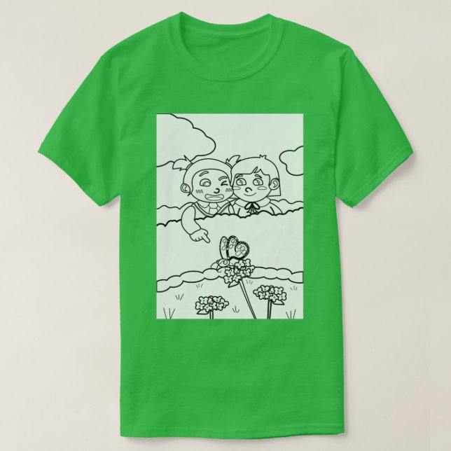 Camiseta Los niños encuentran una mariposa como Coloring Bo (Diseño del anverso)